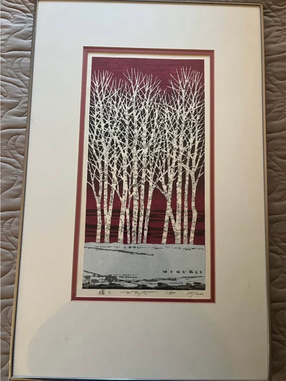 Framed Japanese Woodblock by Fumio Fujita